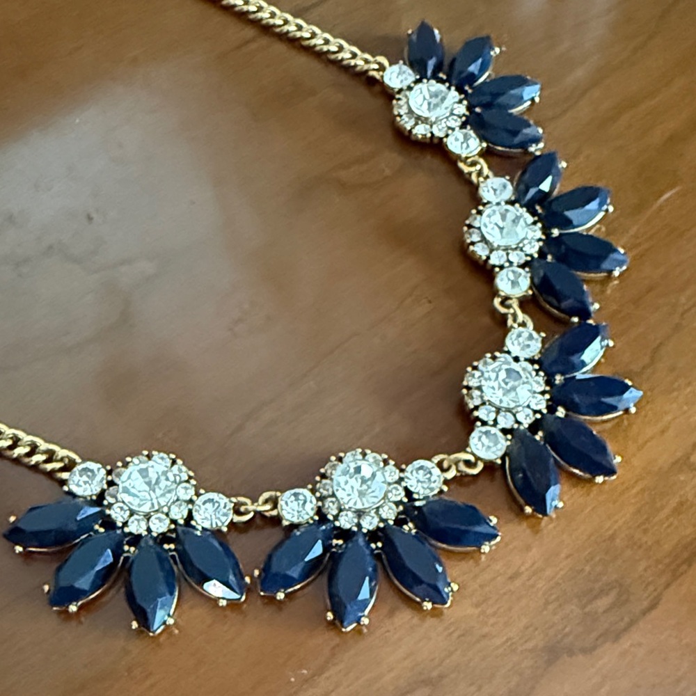 J. Crew Gold and Blue Necklace - Picture 2 of 5